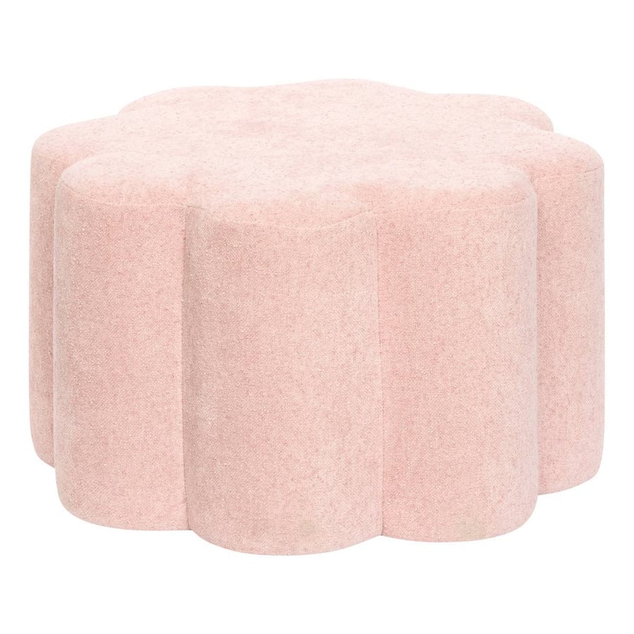 Repose-Pieds Forme Fleur En Bois Avec Coussin - Tabouret Mignon Polyvalent Rose - Sous Bureau Ou Canapé