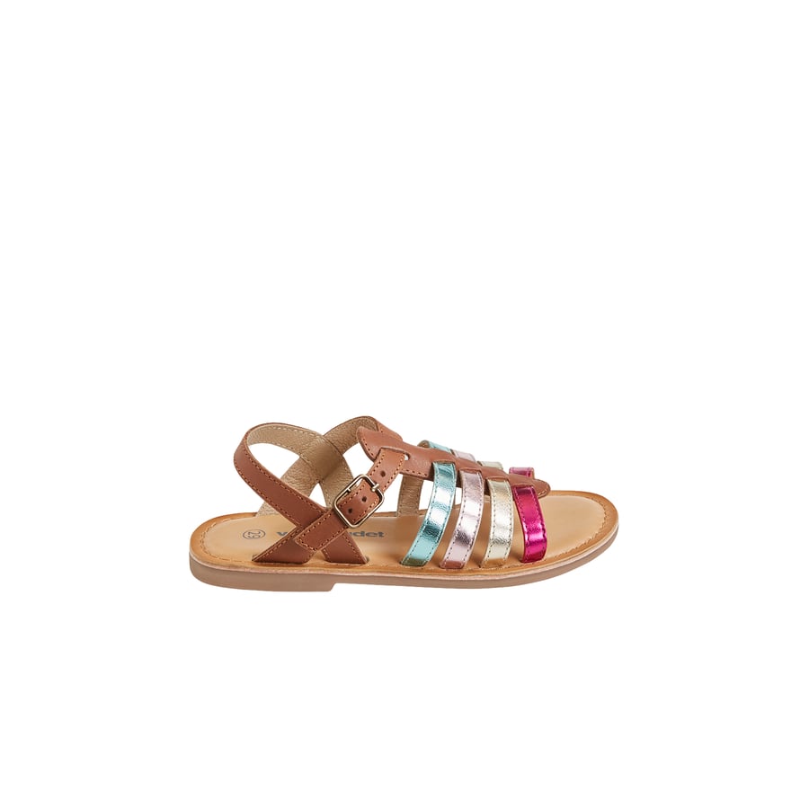 VERTBAUDET Sandales multi-brides cuir fille camel 32