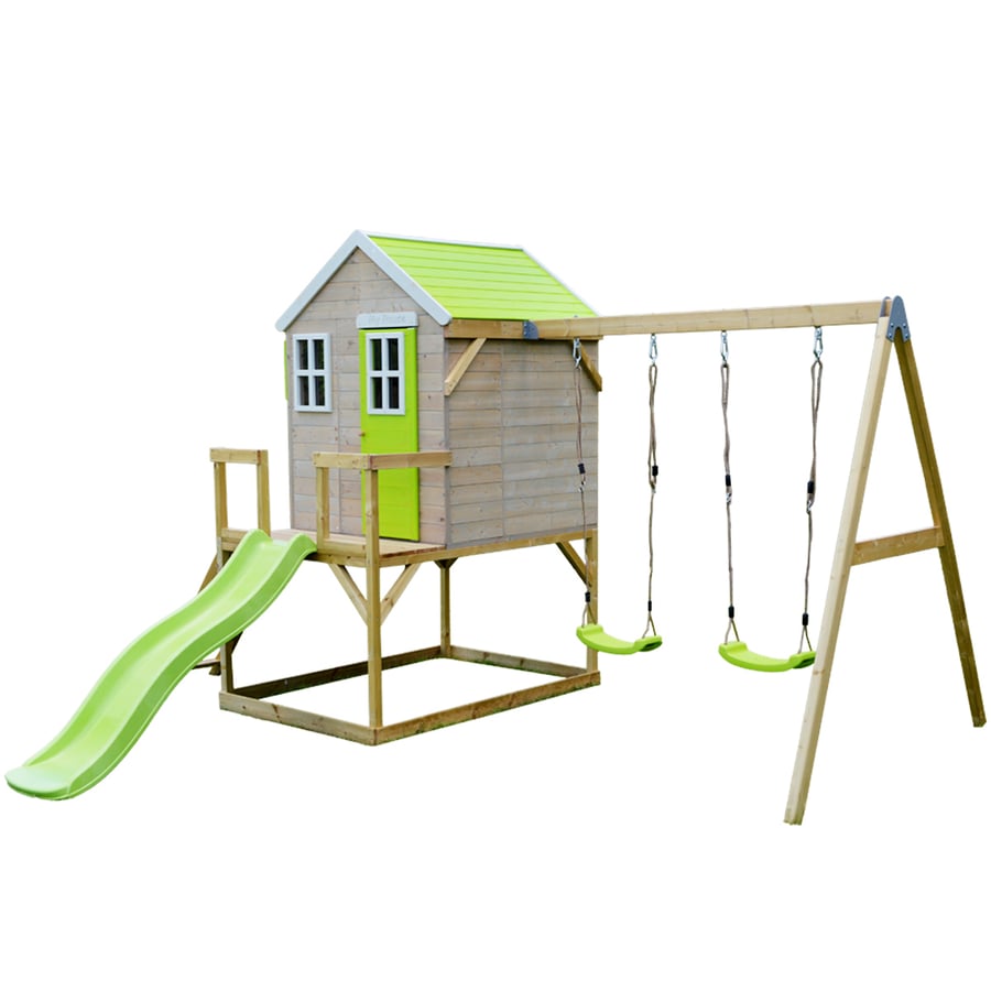 Kangui - Maison De Jardin Enfant Extérieur - Cabane En Bois Avec Plateforme Toit Tanche Vert Et Blanc 67398249 Kangui - Maison De Jardin Enfant Extérieur - Cabane En Bois Avec Plateforme Toit Tanche Vert Et Blanc 67398249