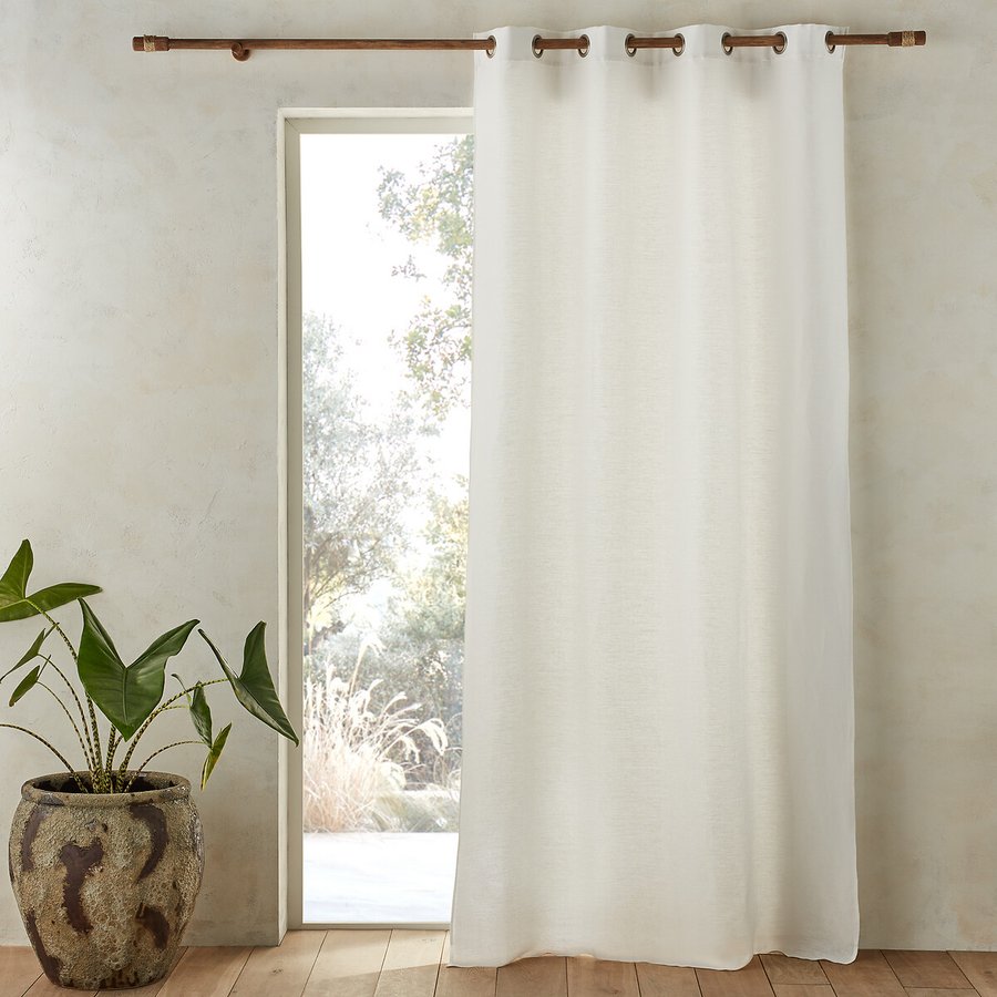Tenda In Lino E Cotone 2 In 1 Solino Home – Colore Avorio, 150x100 Cm, Con Tasca E Linguetta