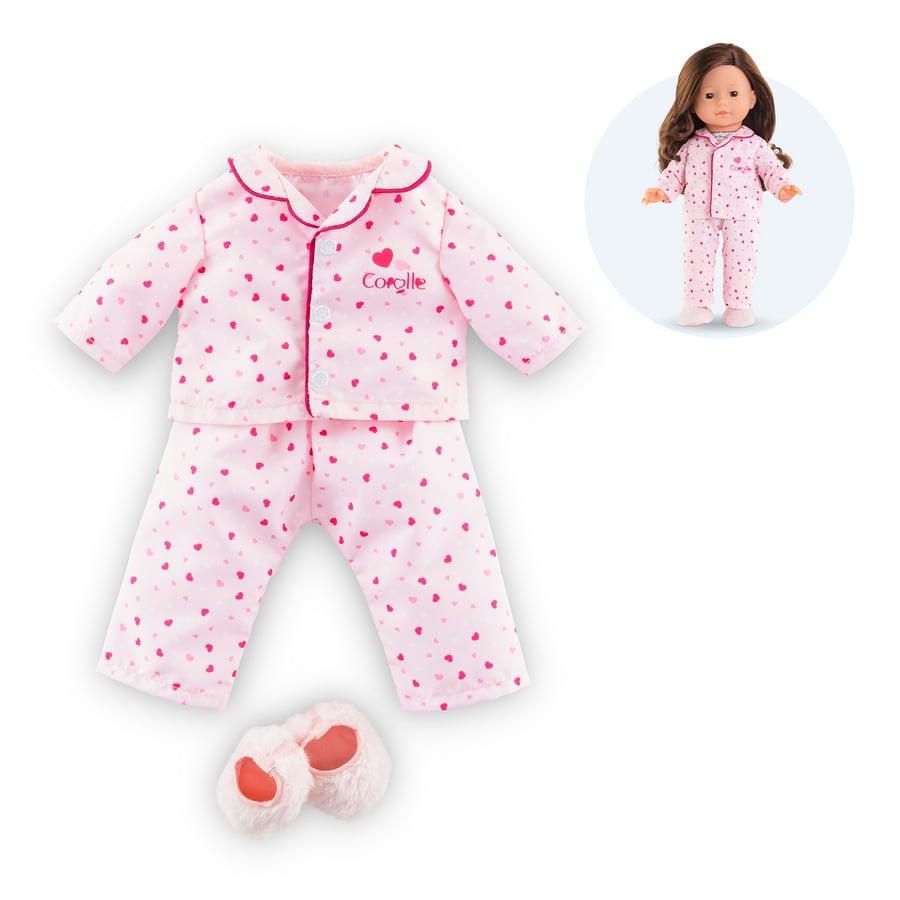 Pyjama Rose 2 Pièces Pour Poupée Ma Corolle 36 Cm – Vêtement Doux Et Facile à Mettre – Dès 3 Ans