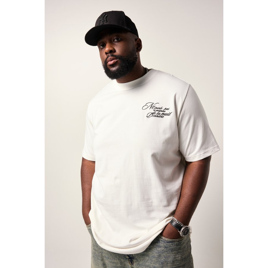 Pull&Bear - T-shirt à manches courtes de qualité supérieure - Blanc