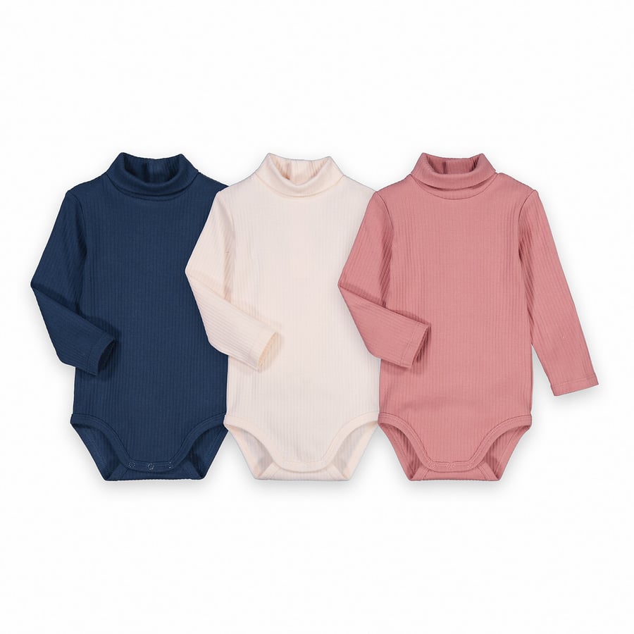 Bodies manches longues bébé (lot de 3) beige | - GÉMO