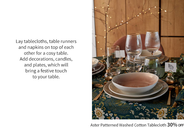 Lay tablecloths, table runners...