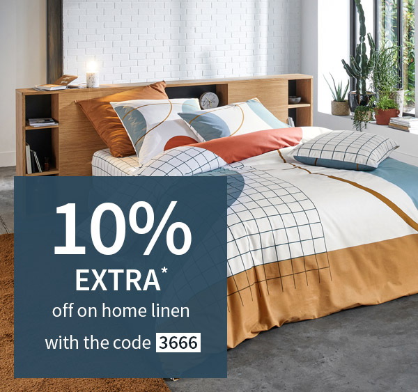 10% EXTRA off on home linen