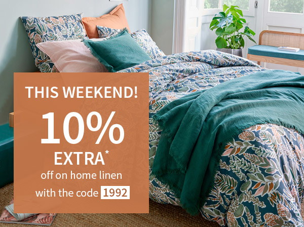 10% extra off home linen