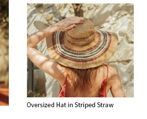 Oversized Hat in Striped Straw