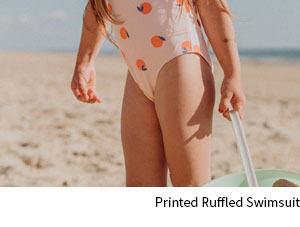 Printed Ruffled Swimsuit