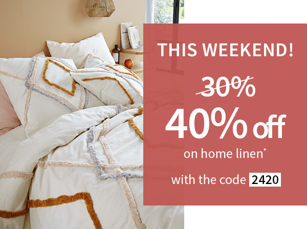 40% off on home linen