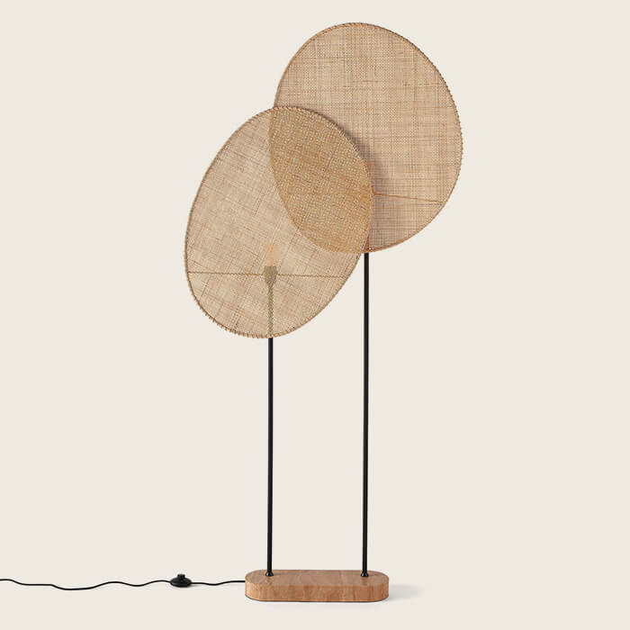 Lampadaire en rotin