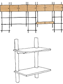 croquis etagere murale badis