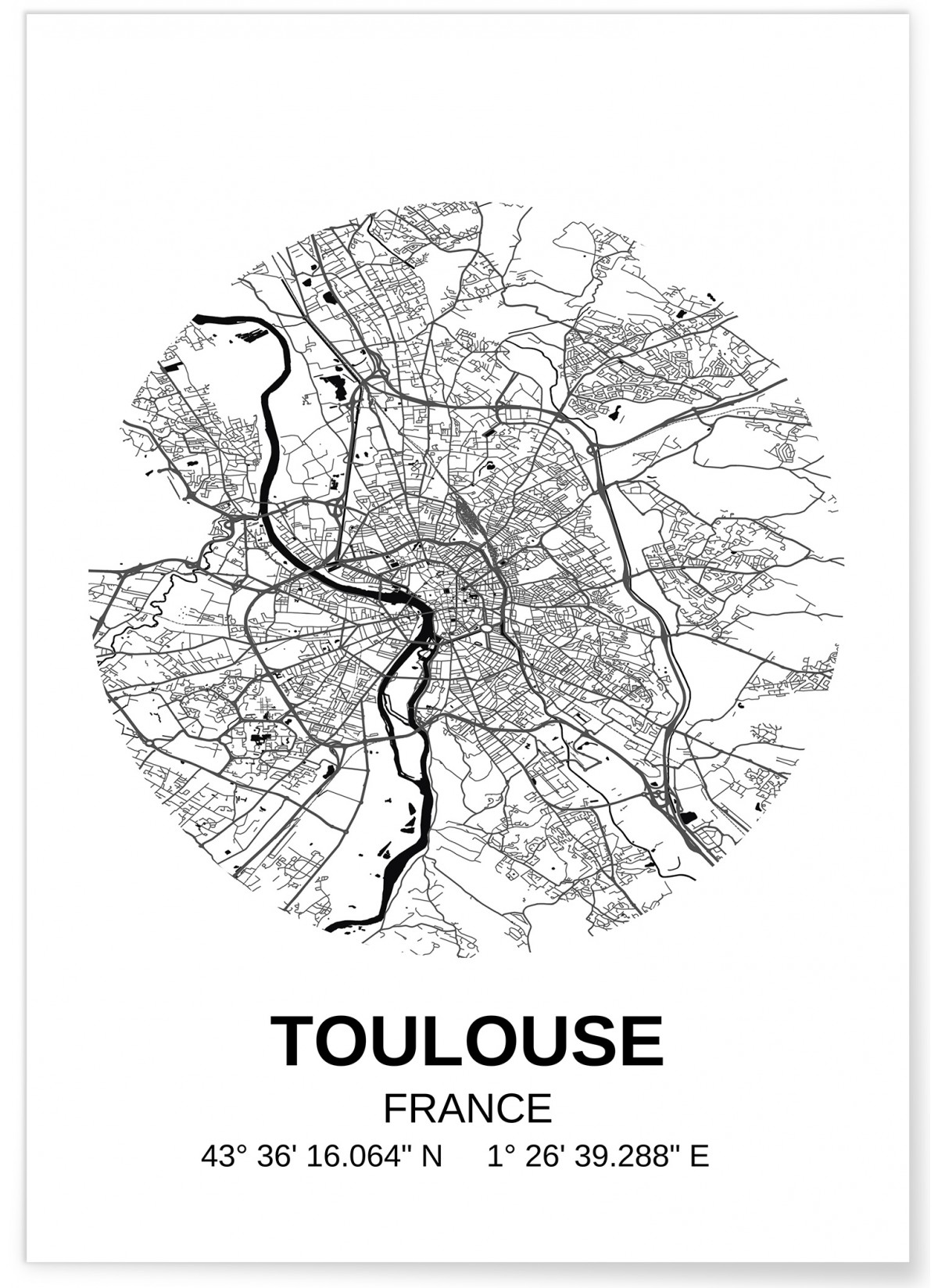 Poster Carte Toulouse, L'AFFICHERIE