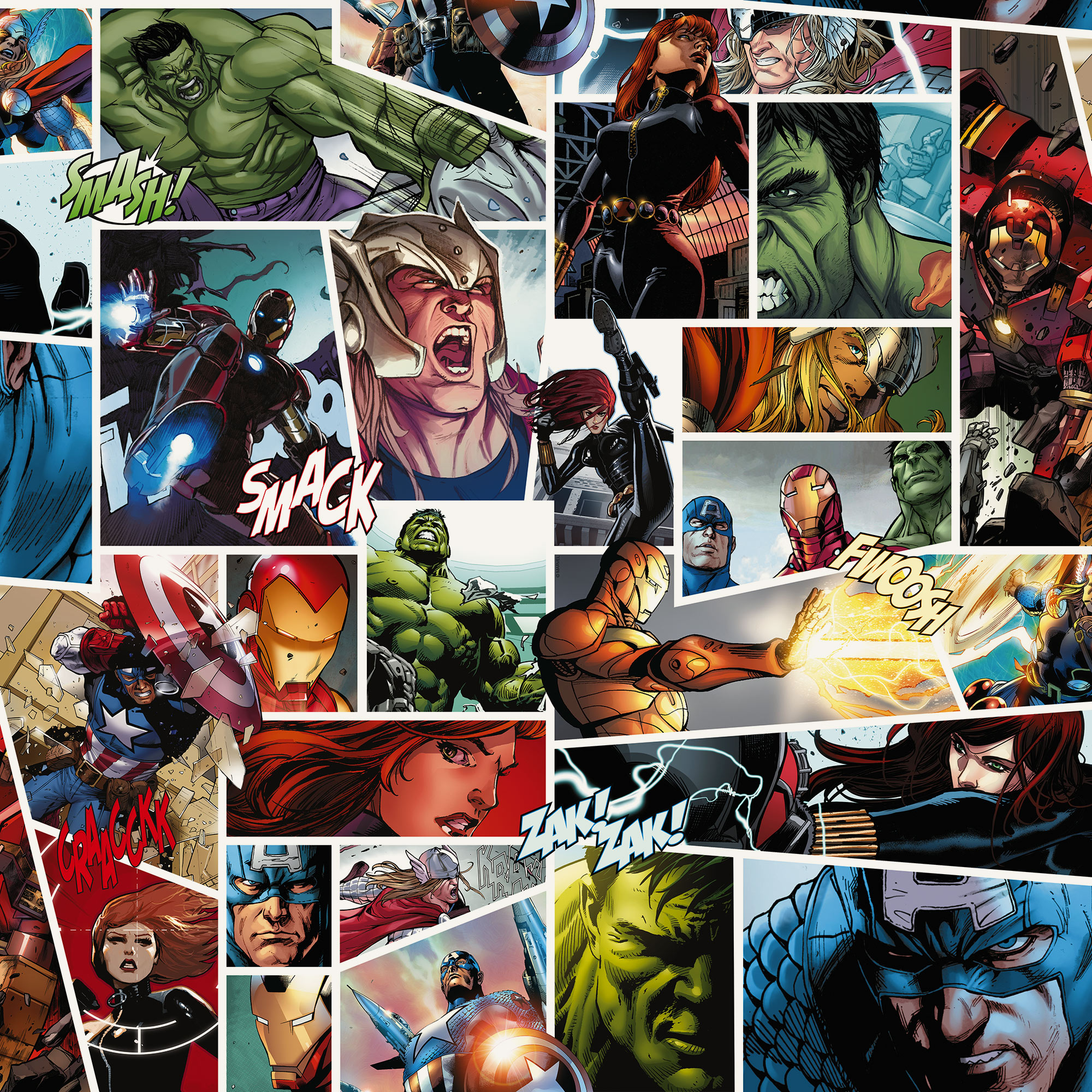 Papier peint Komar - Marvel Comic Panel - Rouleau: 53 x 1005 cm, HEXOA
