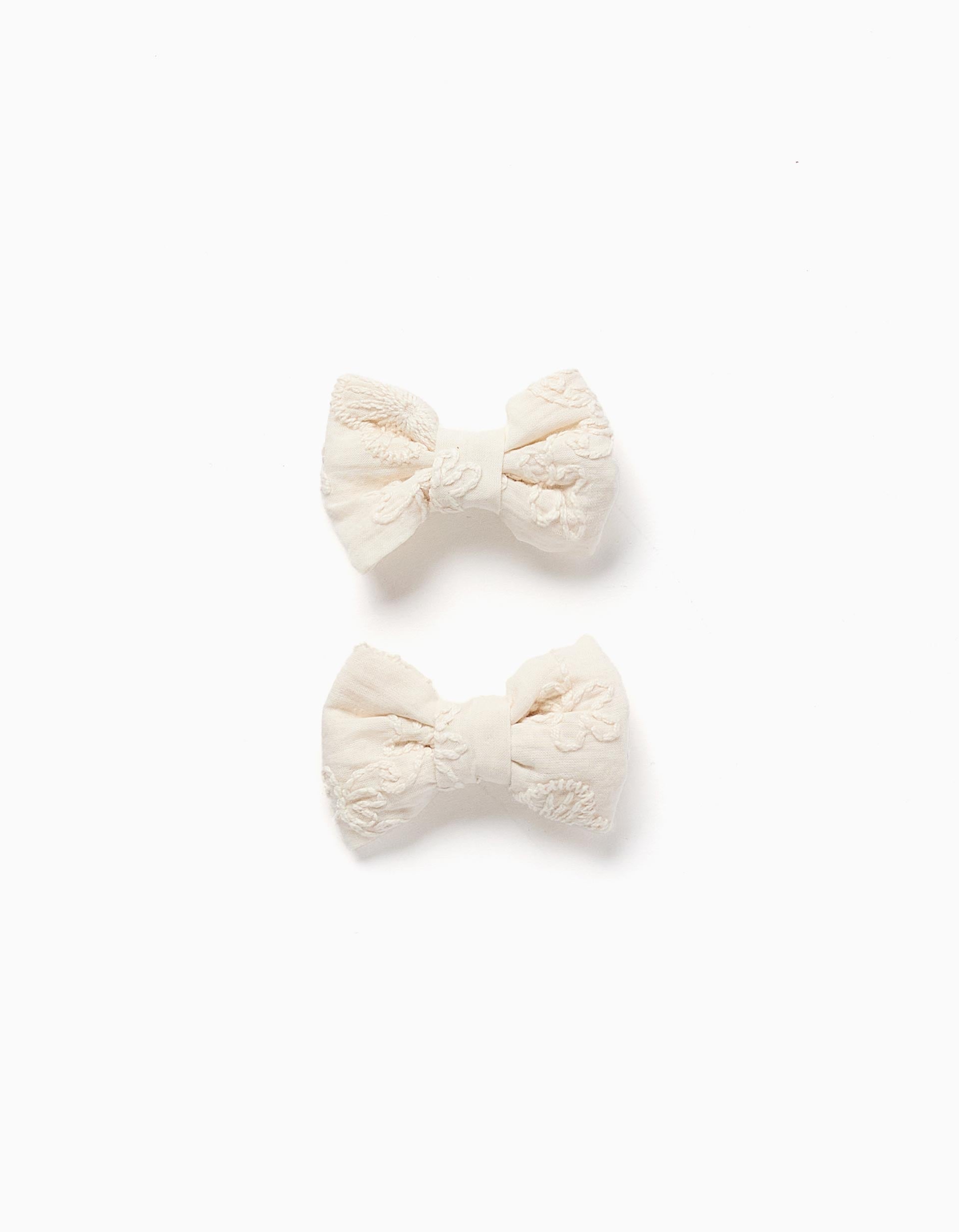 Lot de 2 pinces à cheveux avec nœuds et broderie, ZIPPY