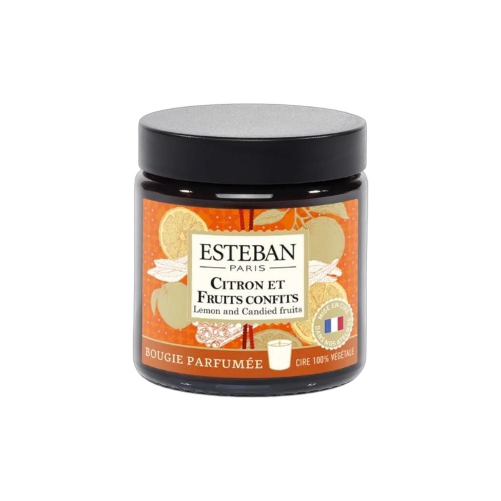 Parfum d'intérieur - Bougie pommadier Citron et fruits confits 90g, ESTEBAN