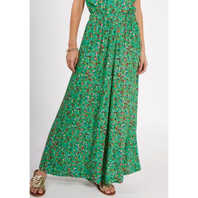 Draping Wide Leg Trousers in Floral Print ICODE