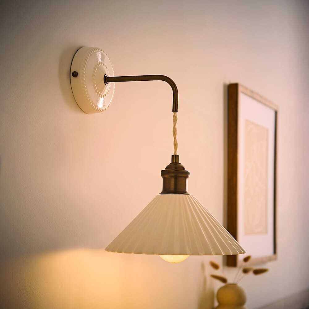Braiden Ceramic Adjustable Wall Light and Bulb, SO'HOME