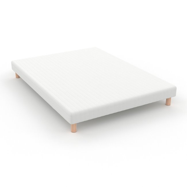 Upholstered Bed Base with Covered Slats, white, LA REDOUTE INTERIEURS