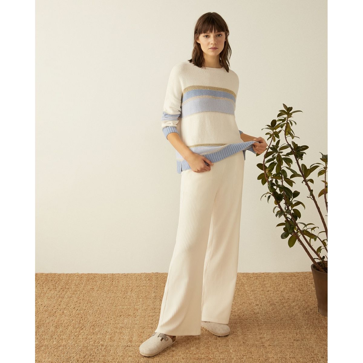 Pantalon palazzo côtelé Southern Cotton | La Redoute
