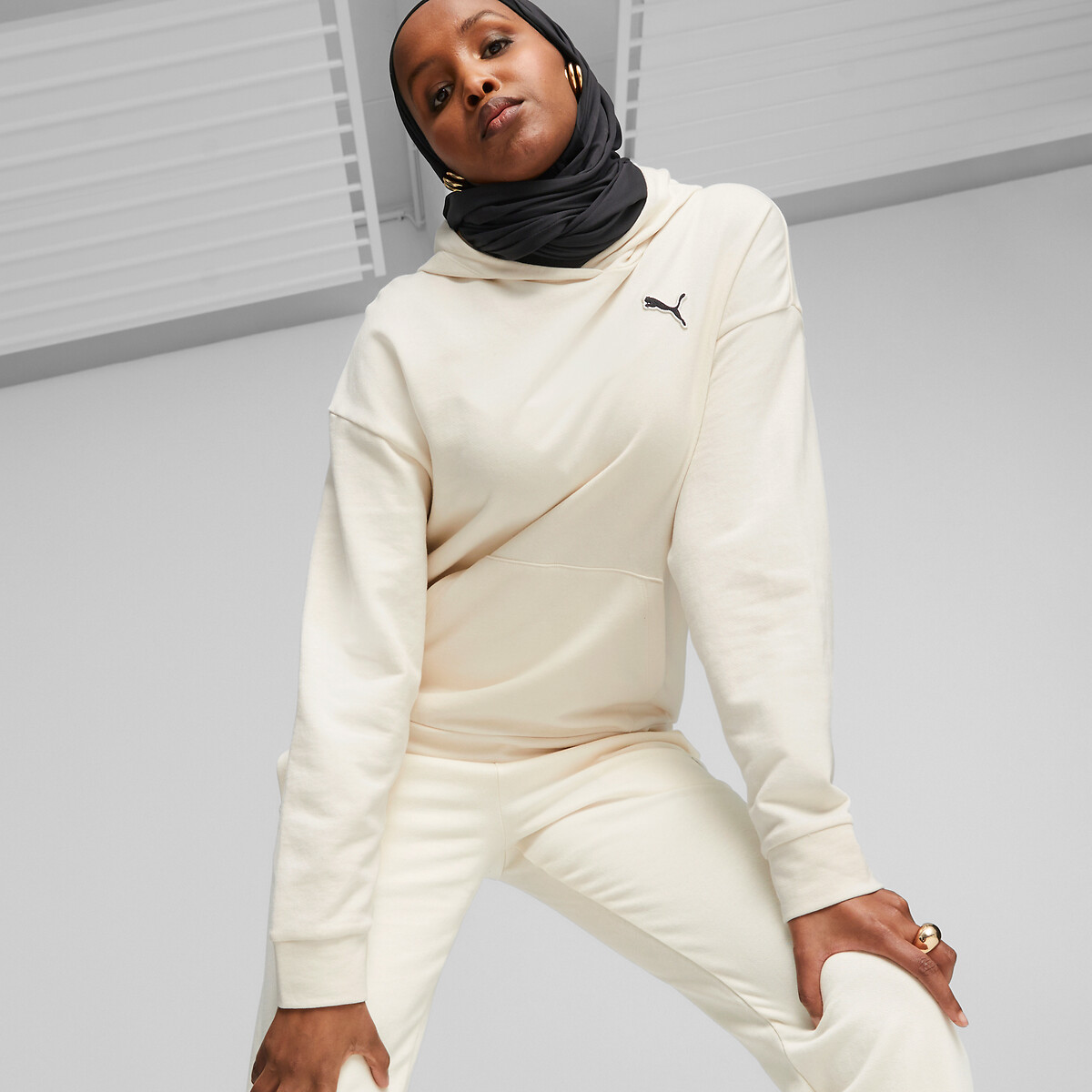 Better essentials cotton hoodie with embroidered logo Puma La