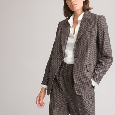 Flannel Fitted Blazer in Recycled Wool Mix LA REDOUTE COLLECTIONS