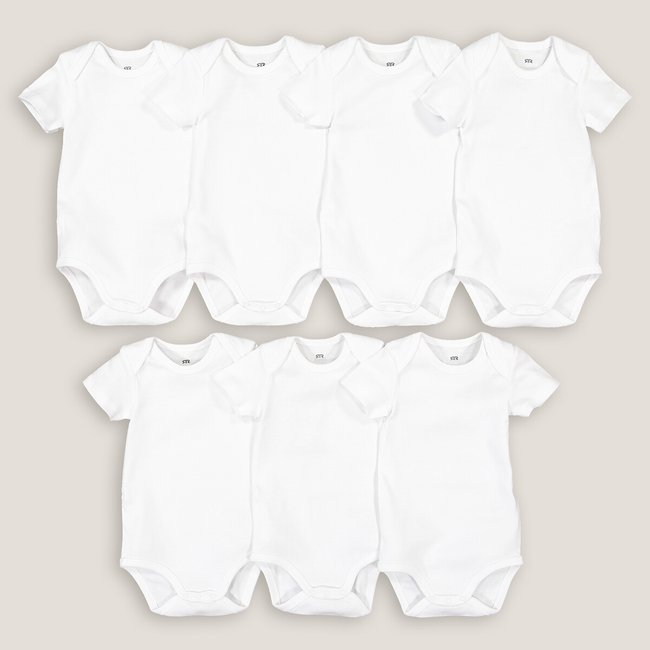 Pack of 7 Bodysuits in Cotton, white, LA REDOUTE COLLECTIONS