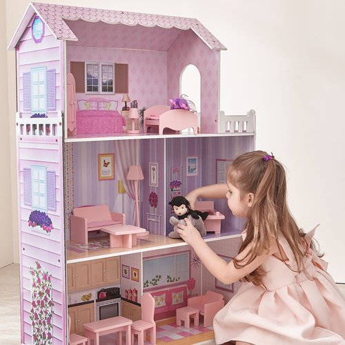 Maison de poupée en bois dream land rose Teamson Kids