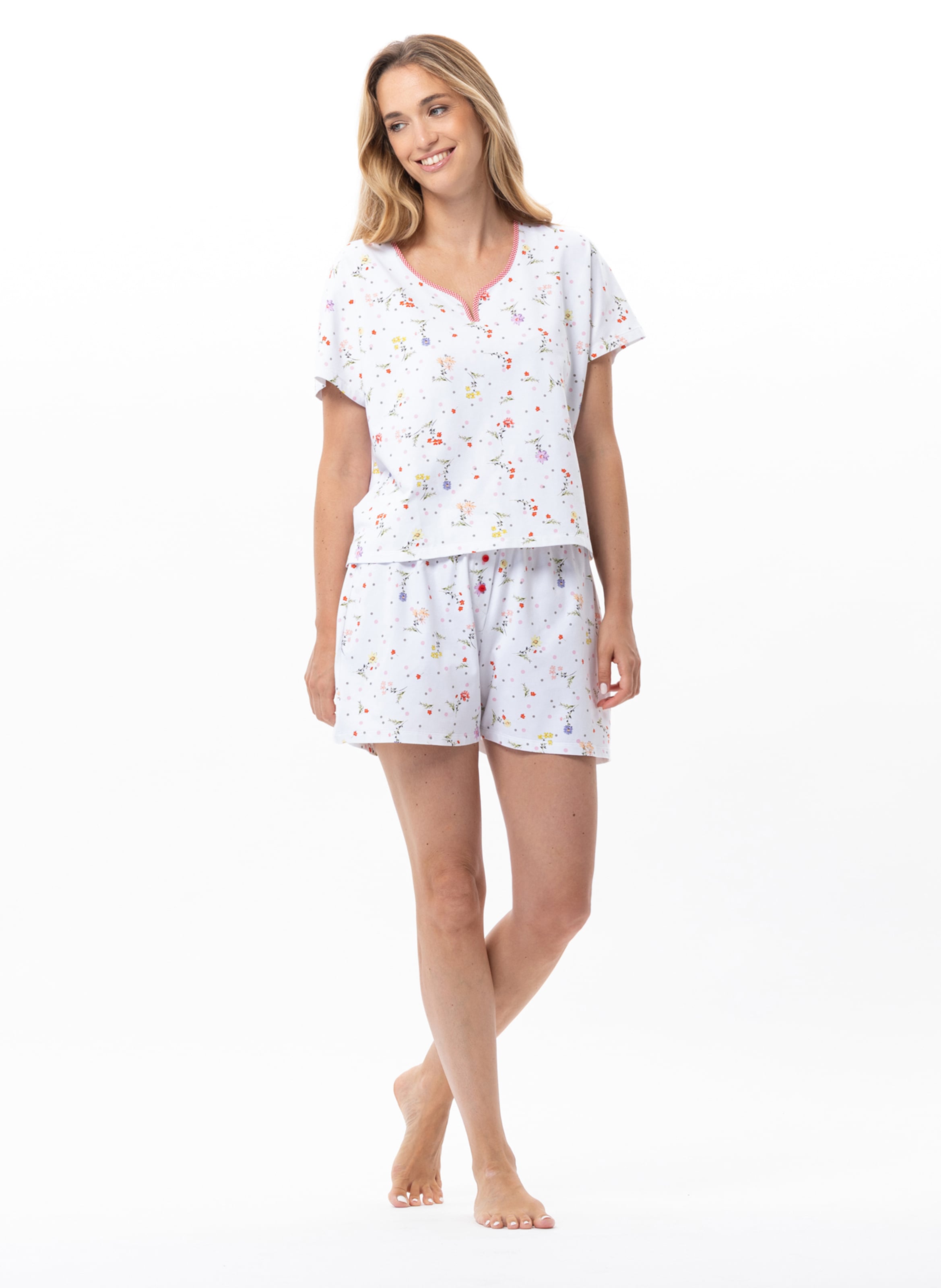 Pyjama short en coton DAISY 200, LE CHAT