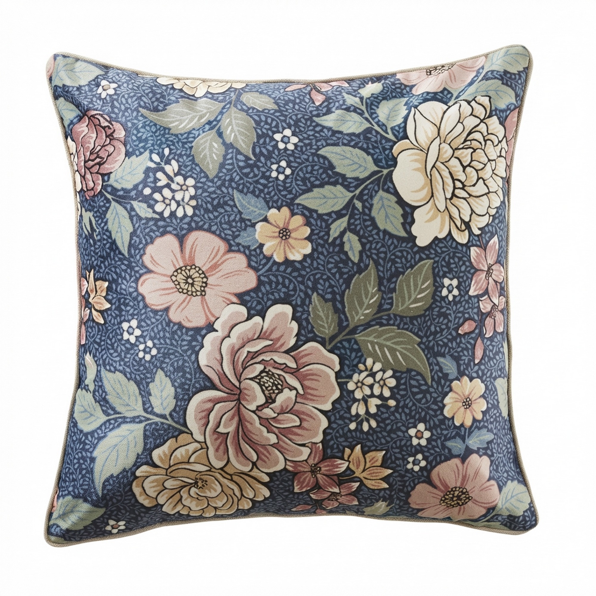 Coussin carré déhoussable 50x50 cm Velours de Coton Justine, EDEN