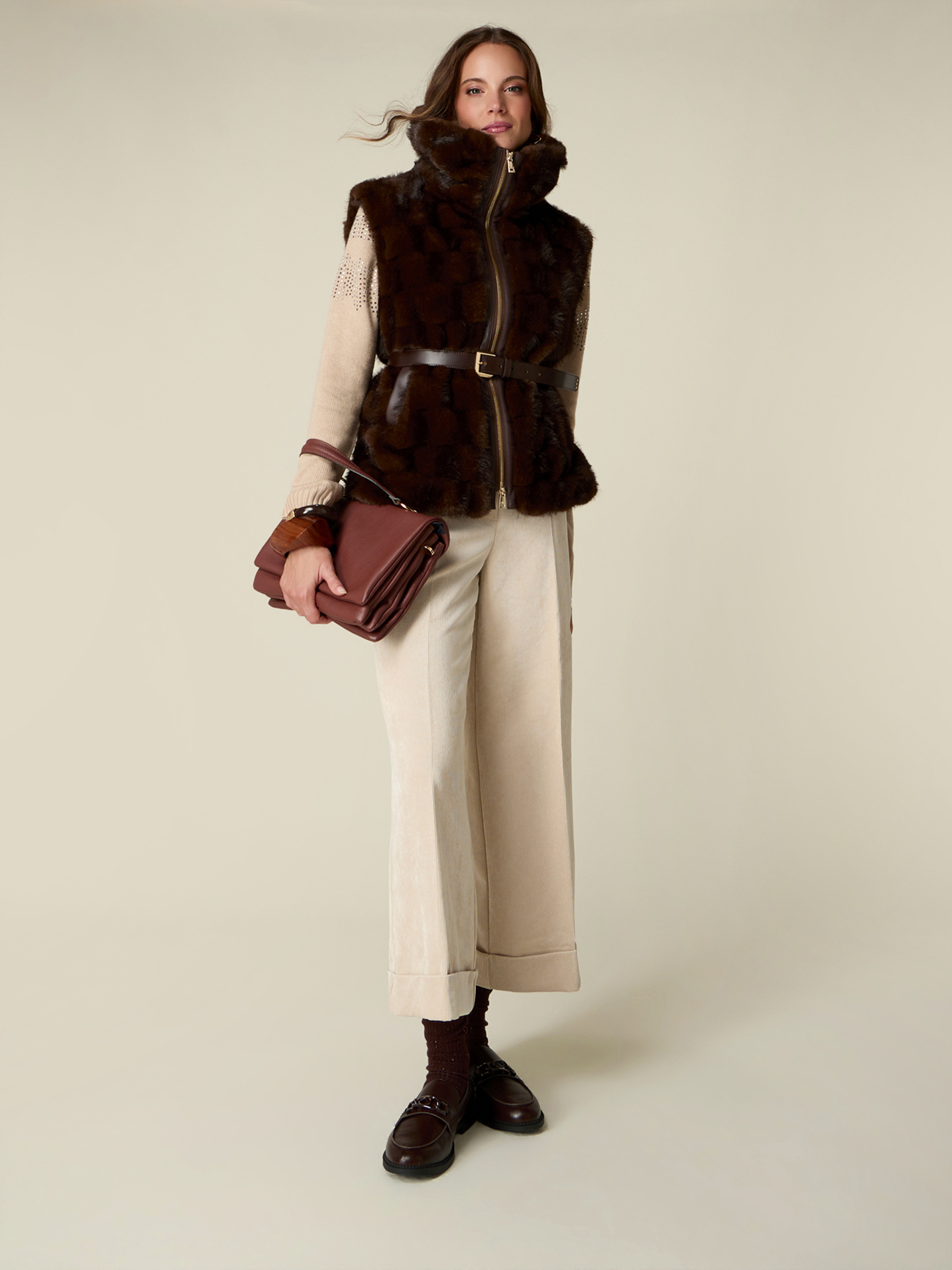 Pantalon cropped à côtes, OLTRE