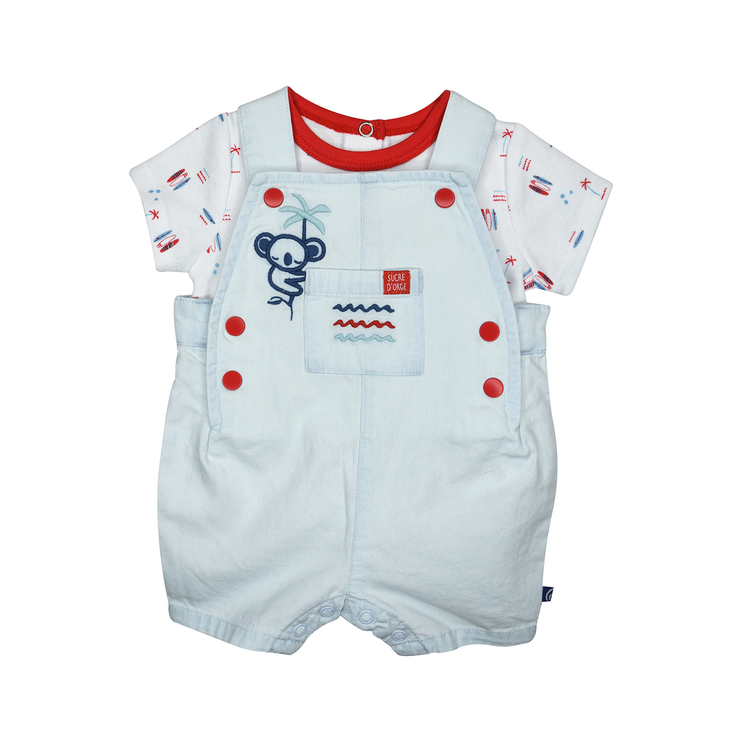 Tee shirt salopette godefroy jean court naissance, SUCRE D'ORGE
