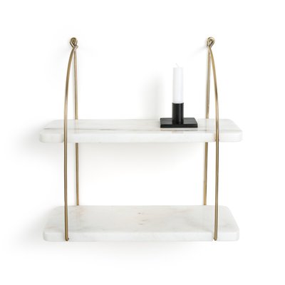 Fitia 40cm Marble and Brass Wall Shelf LA REDOUTE INTERIEURS