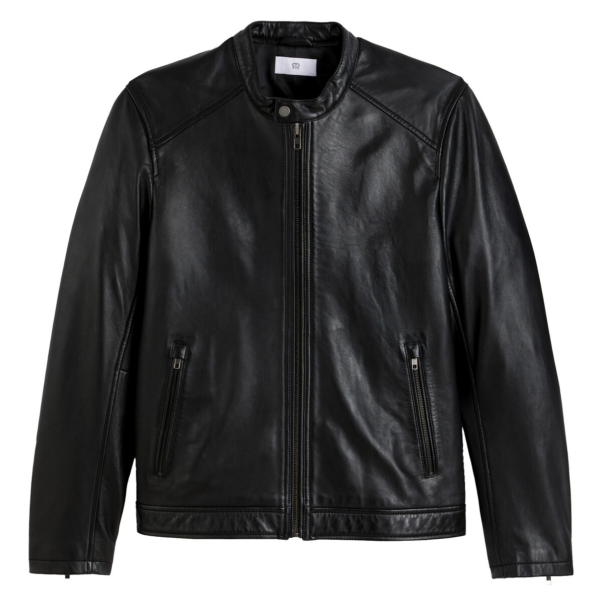 Leather bomber jacket black La Redoute Collections | La Redoute