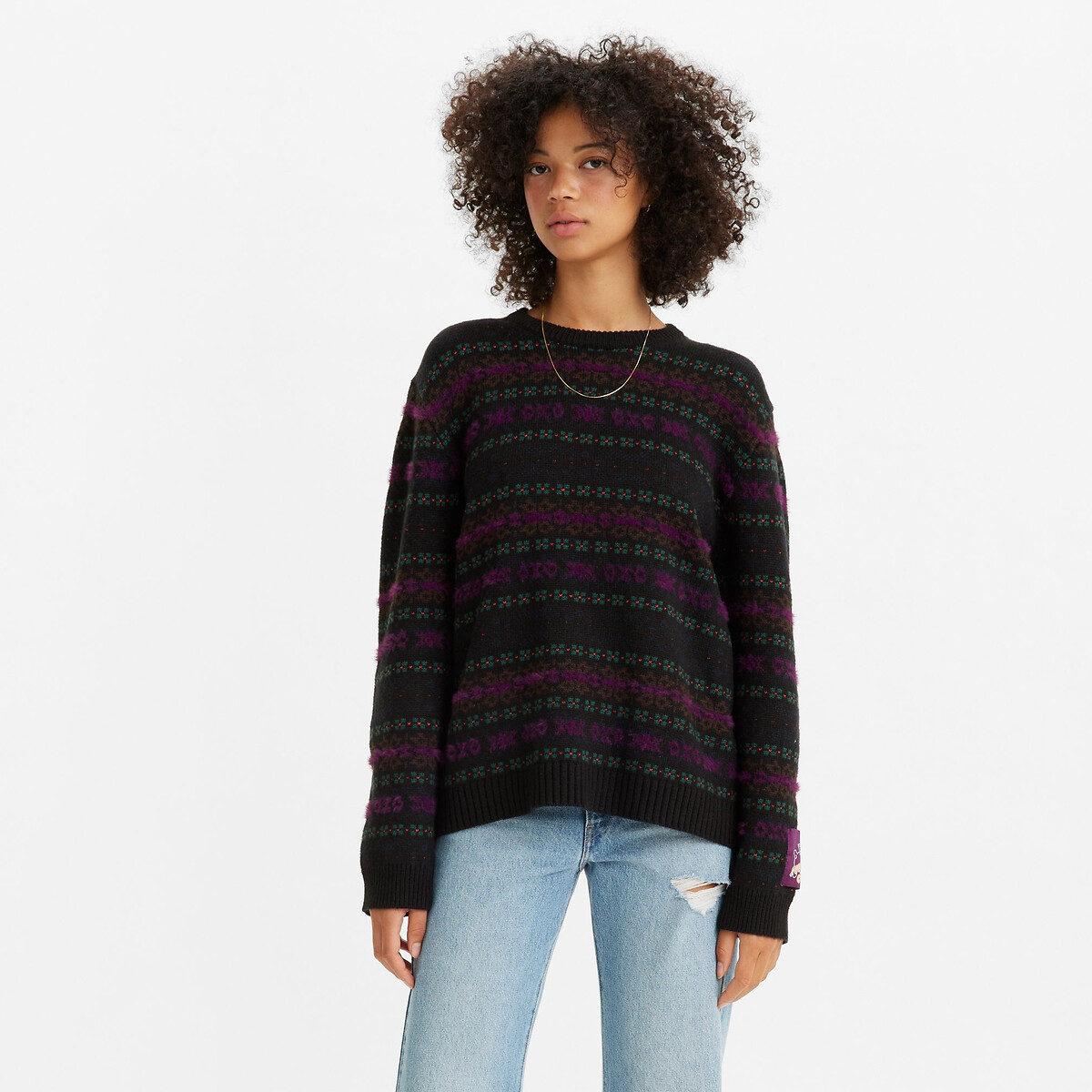 Striped cotton mix sweatshirt , black, Levi's | La Redoute