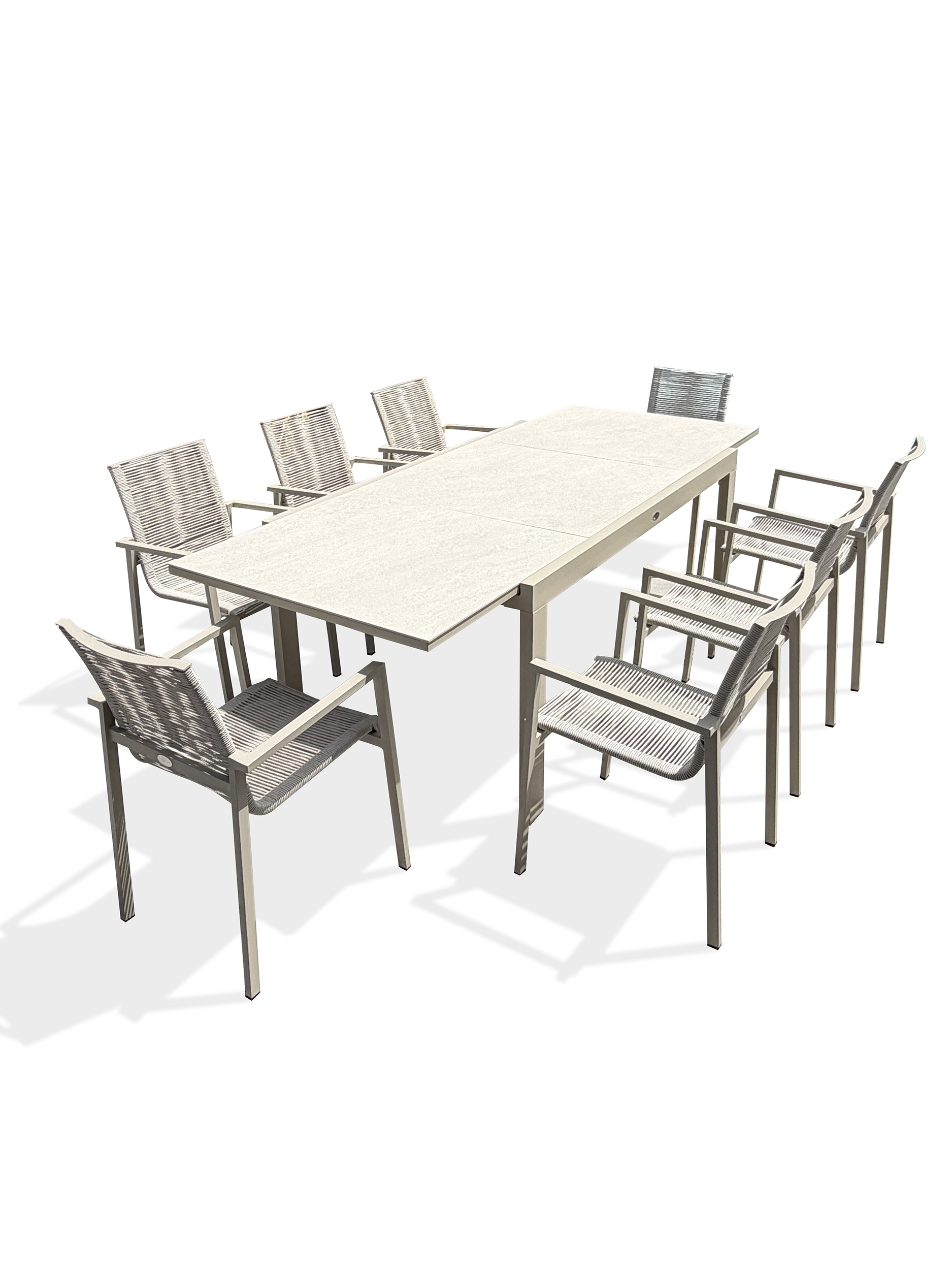 Ensemble repas de jardin en aluminium et sinterstone KALIBO, DCB GARDEN