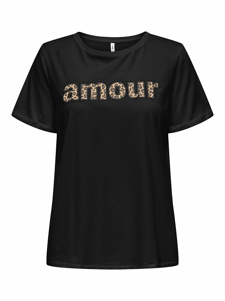 T-shirt mot amour imprimé léopard