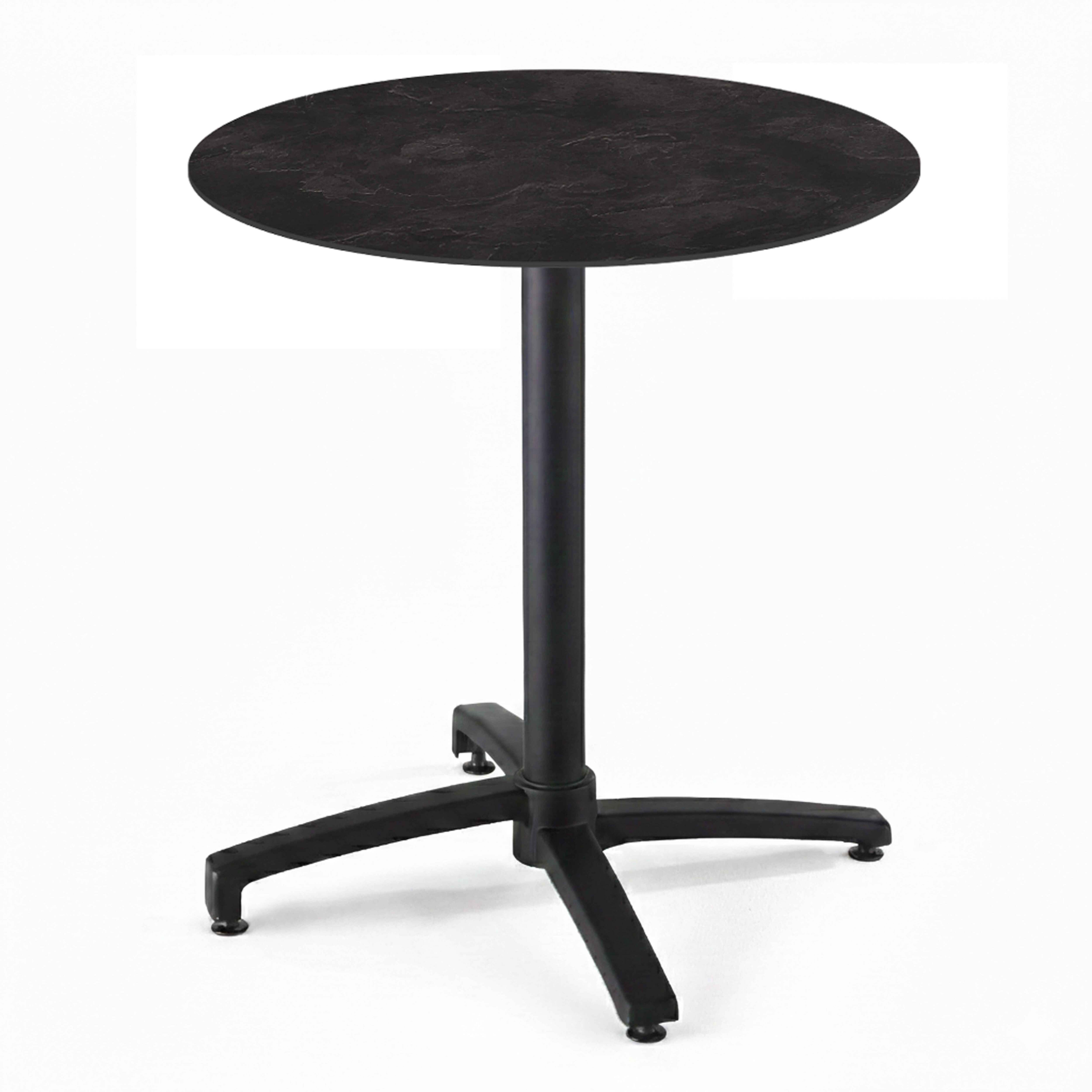 Table de jardin bistrot ronde inclinable en aluminium et HPL 4 personnes 60 cm, OPERA, OVIALA