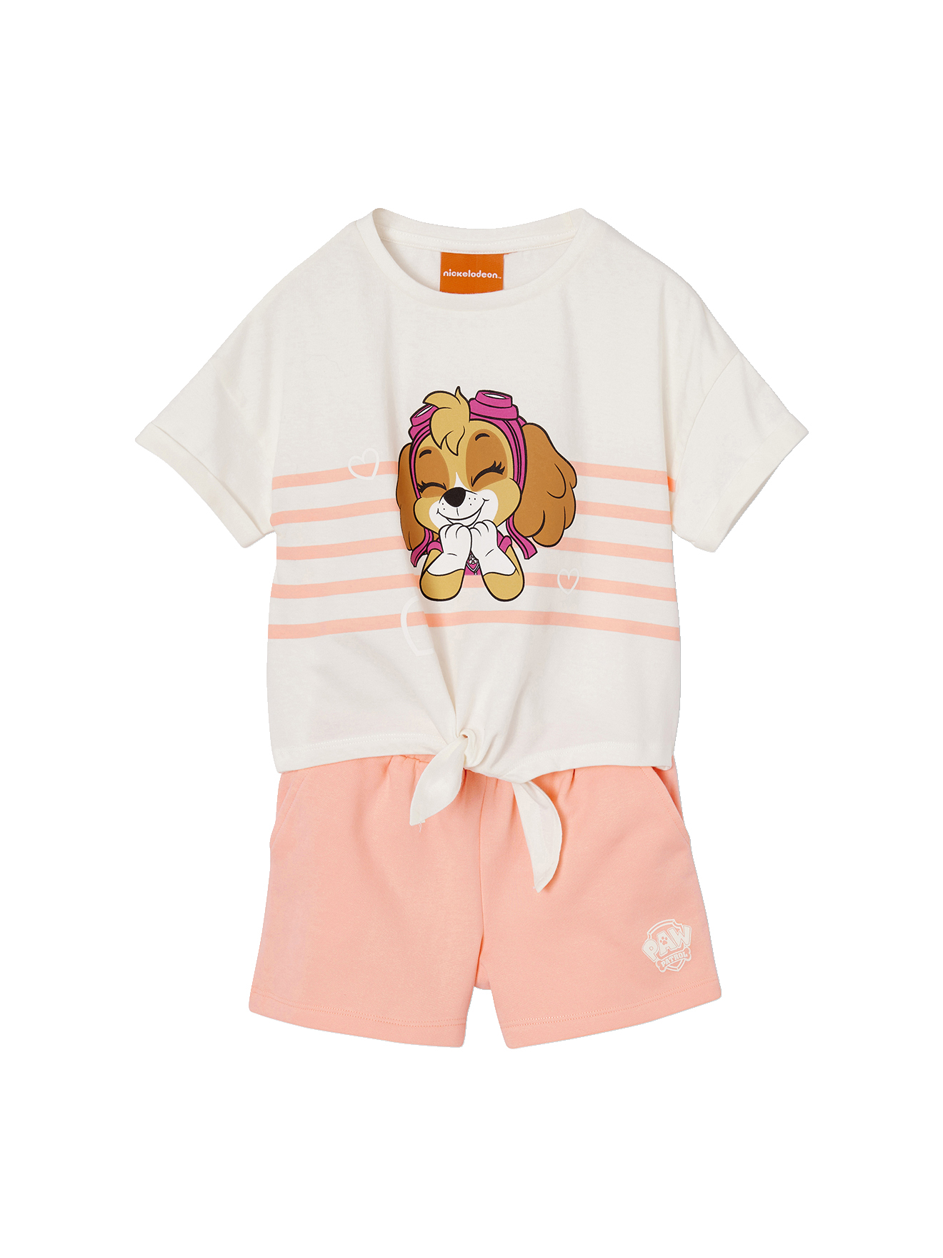 Ensemble t-shirt noué + short Pat Patrouille® Stella, VERTBAUDET