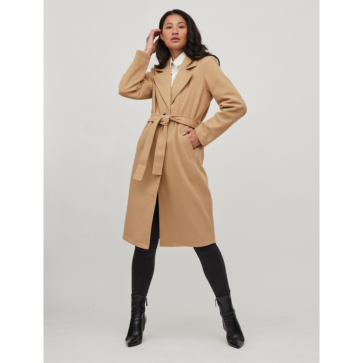 Vila Tailored Collar Long Coat