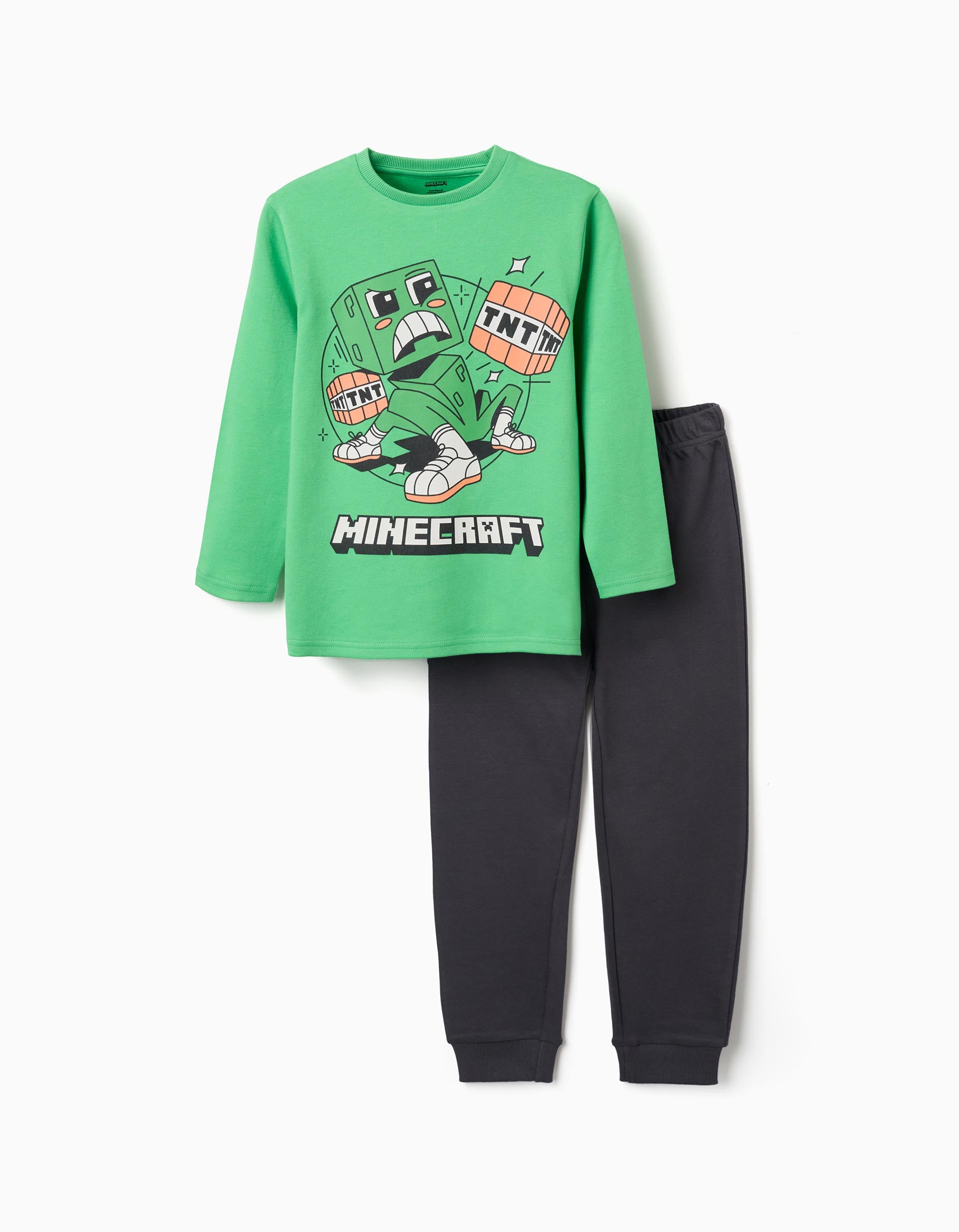 Pyjama en coton à manches longues avec imprimé Minecraft, ZIPPY