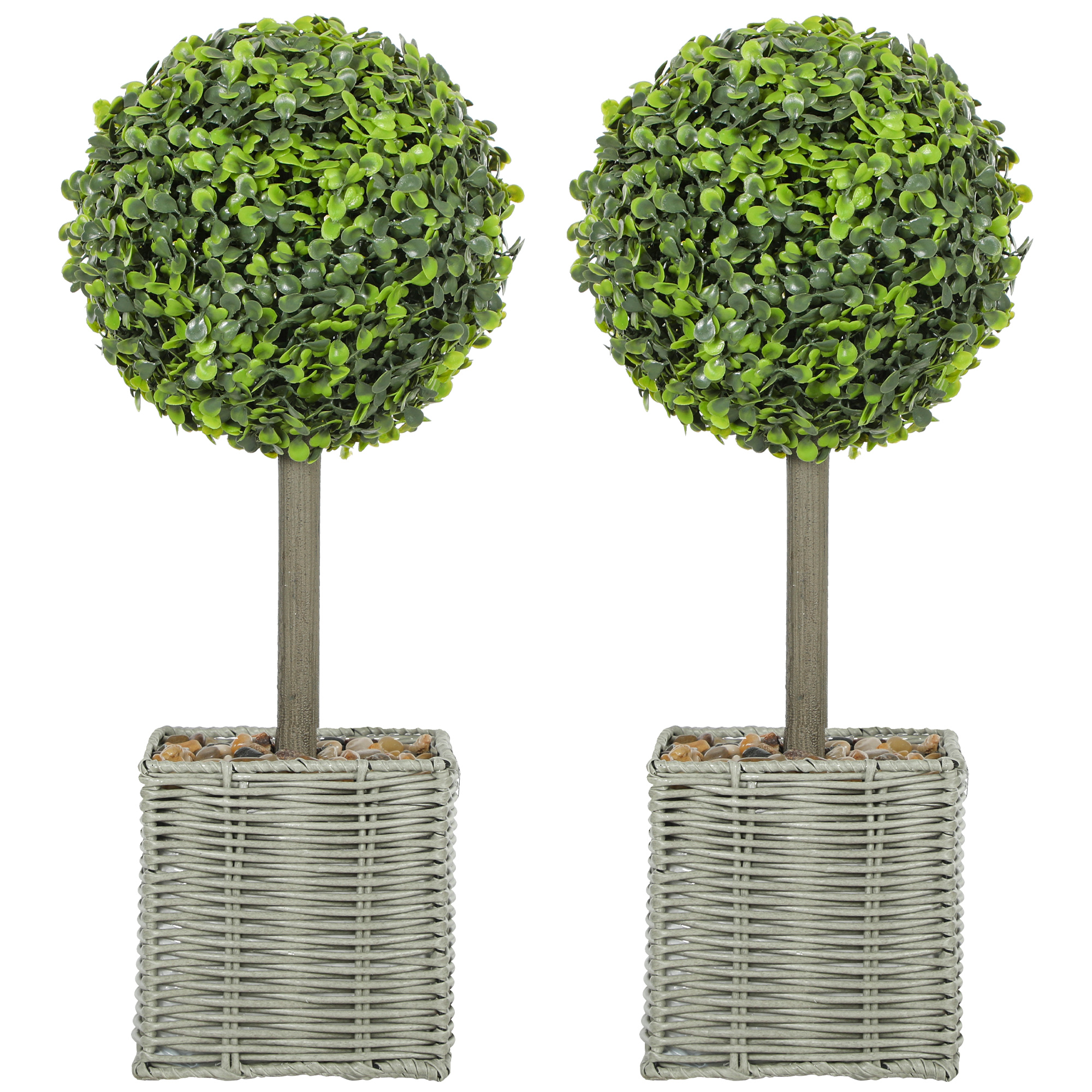 Topiaires artificielles Plastique Vert, HOMCOM