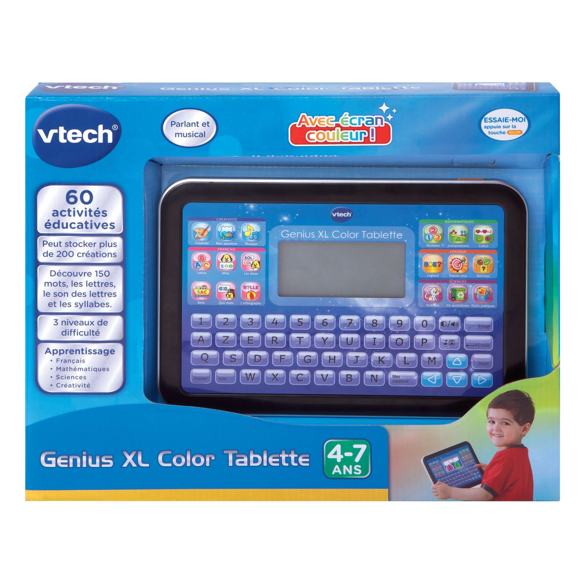 Noir/Multicolore 551705 VTech- Genius Tablette Enfant 