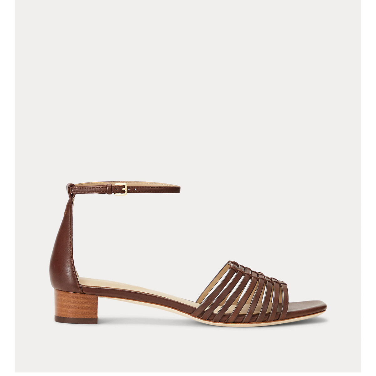 Fionna leather sandals with block heel Lauren Ralph Lauren | La Redoute