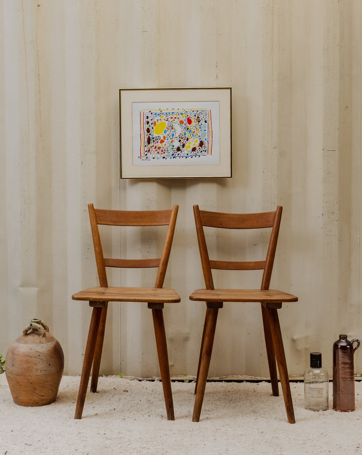 Paire de chaises en bois Claude N°1279 - Bon état, DEBONGOUT