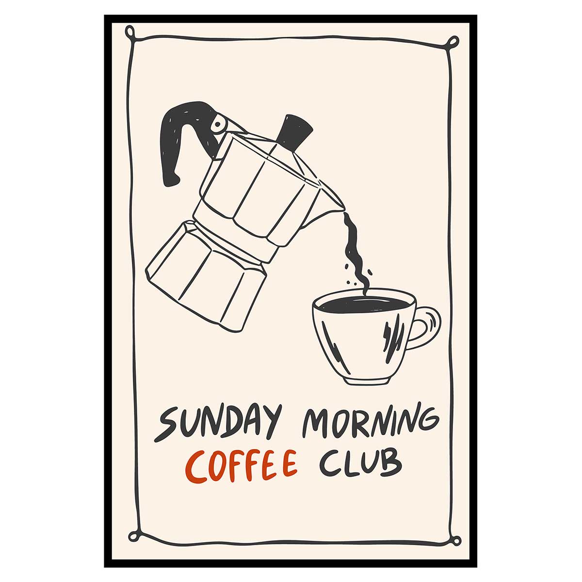 Affiche encadrée sunday morning coffee, HEXOA