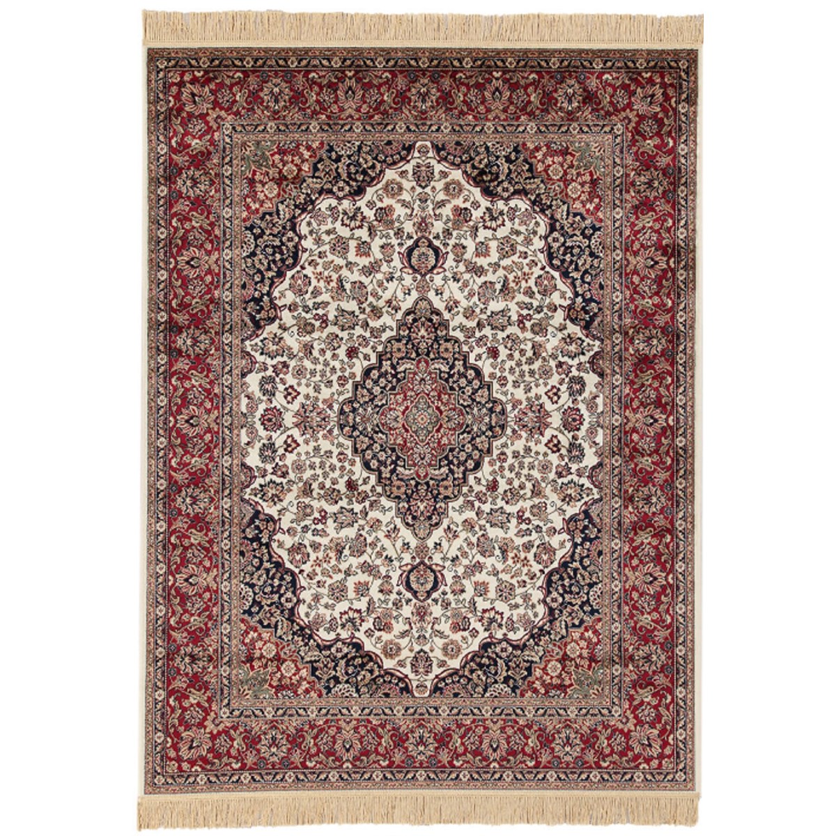 Tapis salon et chambre style oriental fait main à franges FARSH MEDALLION, NOVATREND
