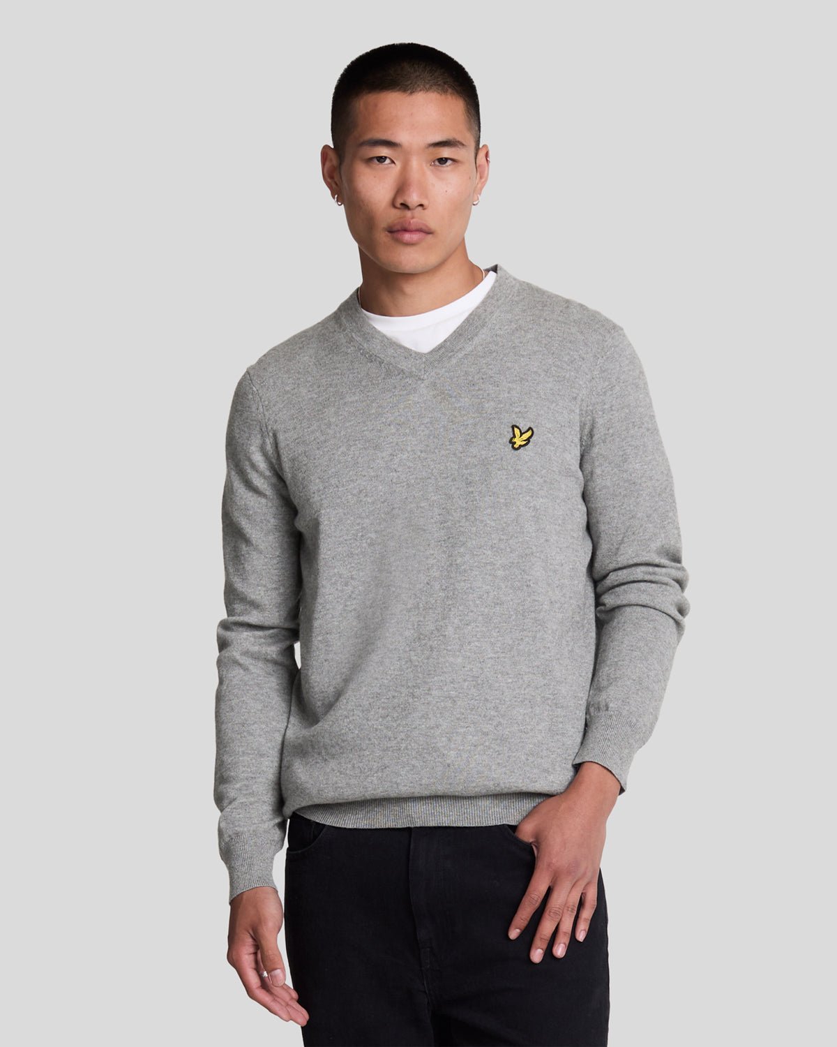 Pull en coton mérinos col V, LYLE & SCOTT