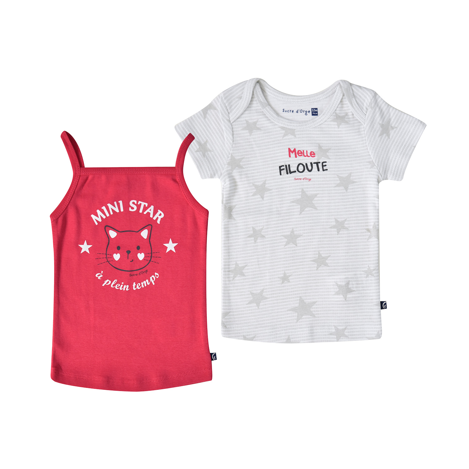 Lot de 2 tee shirts fille ermanda, SUCRE D'ORGE