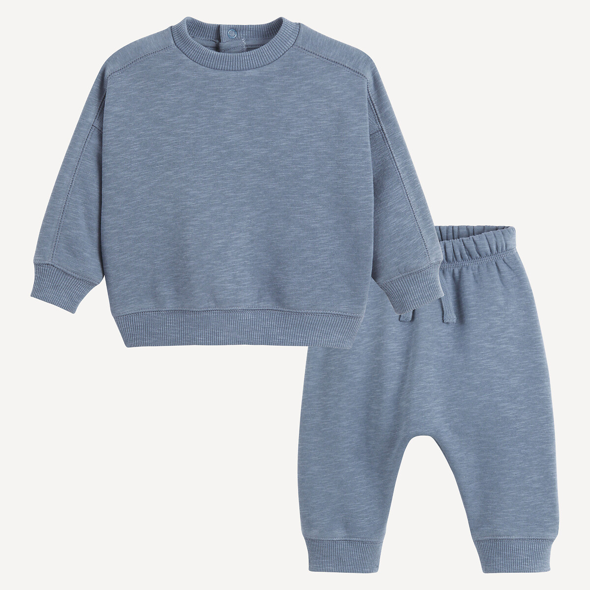 Conjunto de 2 peças, sweat de gola redonda e calças, em moletão quente, LA REDOUTE COLLECTIONS
