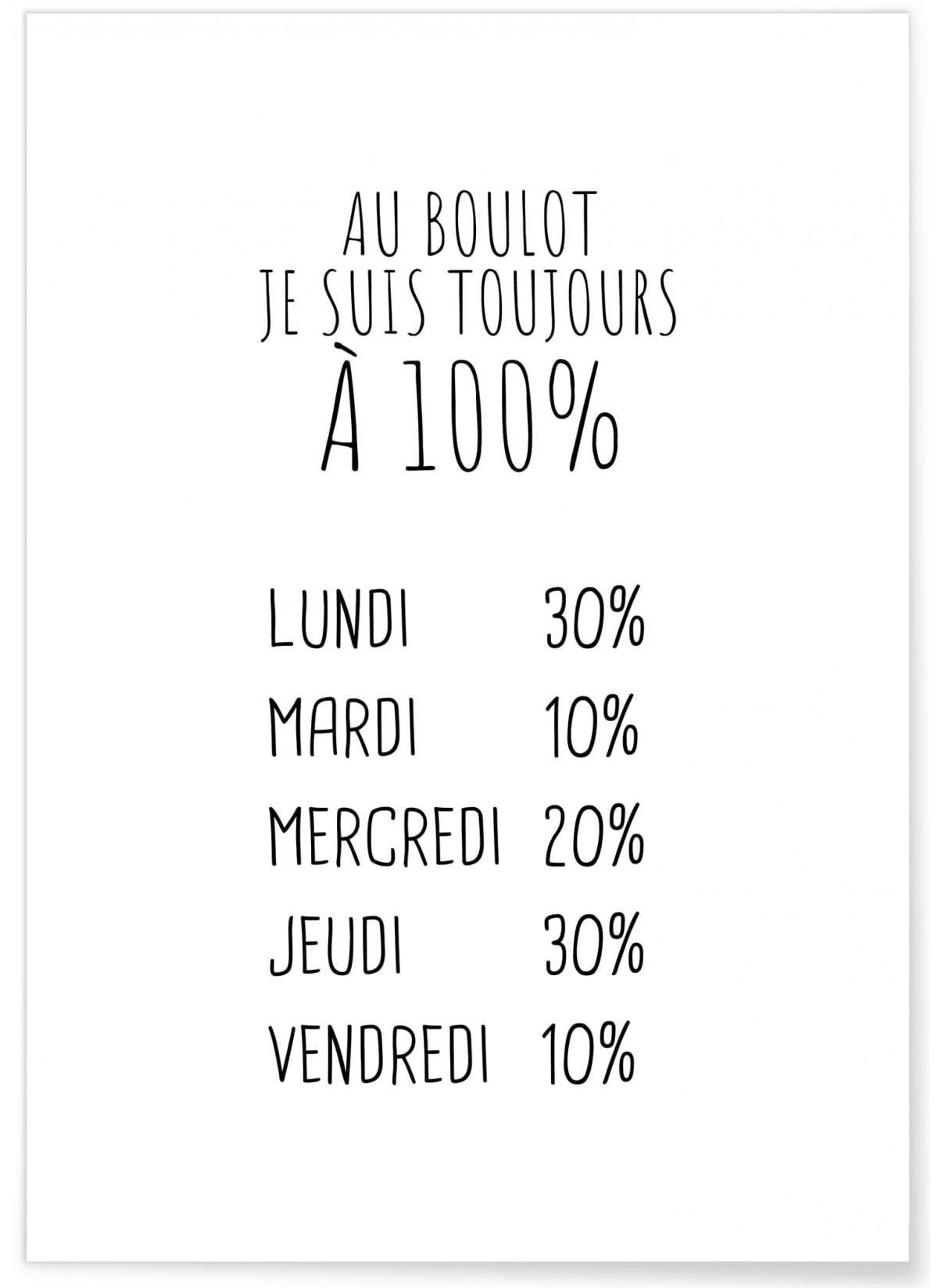 Affiche '100% au boulot', L'AFFICHERIE